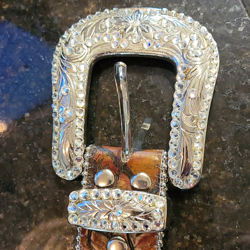BB Simon's Swarovski Crystal Western Belt